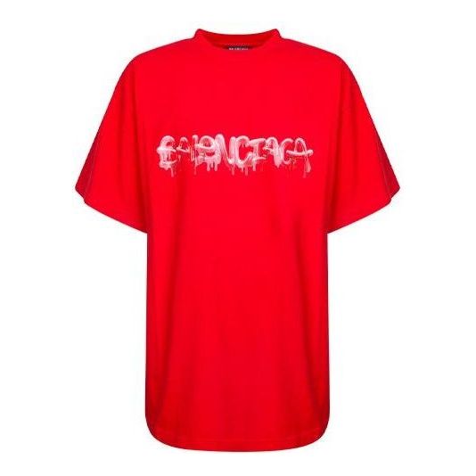 Balenciaga Slime Oversized T-shirt 'Red White' 676589TLVF16407