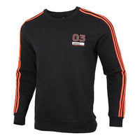 adidas neo Back Printing Fleece Lined Stay Warm Round Neck Pullover Sports Black GQ7056
