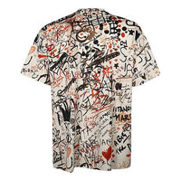 Men's Burberry Graffiti Print Short Sleeve White 8024731