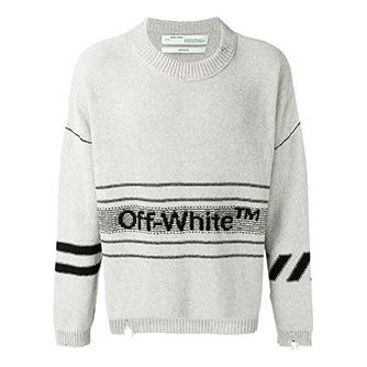 Off-White Logo Intarsia Gray OMHE016R19C160210800