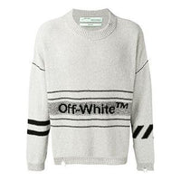 Off-White Logo Intarsia Gray OMHE016R19C160210800