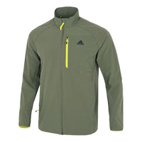 adidas Solid Color Outdoor Windproof Stand Collar Jacket Green GN7348
