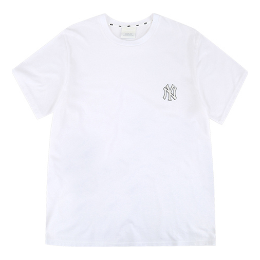MLB New York Yankees Small Label Embroidered Athleisure Casual Sports Short Sleeve Unisex White 31TSZ1941-50W
