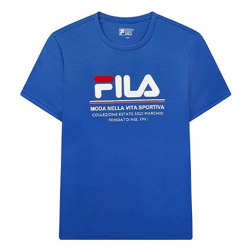 FILA Minimalistic Casual LOGO Short Sleeve Blue F11M028150F-BU