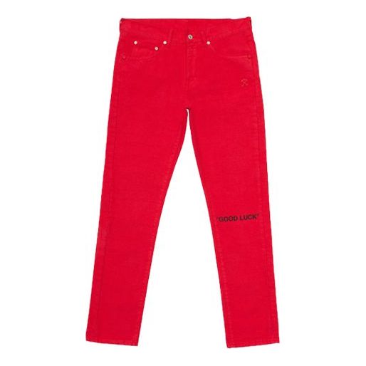 Off-White SS20 Lunar New Year Mens Blended Fabrics Street Style Plain Cotton Logo Slim-fit Jeans OMYA011T20DEN0032510