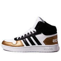 (WMNS) adidas Hoops 2.0 Mid 'Black White Gold' FW6158