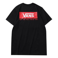 Vans Red Box II SS Logo Printing Short Sleeve Couple Style Black VN0A54IHBLK