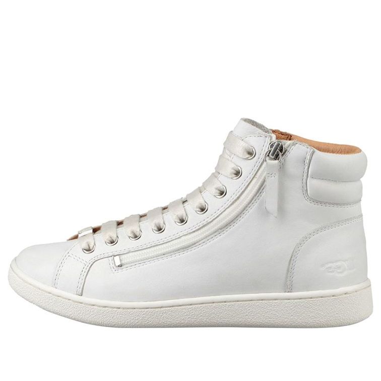 (WMNS) UGG Olive Leather Trainer 'White' 1019663-WHT