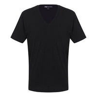 Men's Y-3 Minimalistic Loose Casual V neck Short Sleeve Black S89414