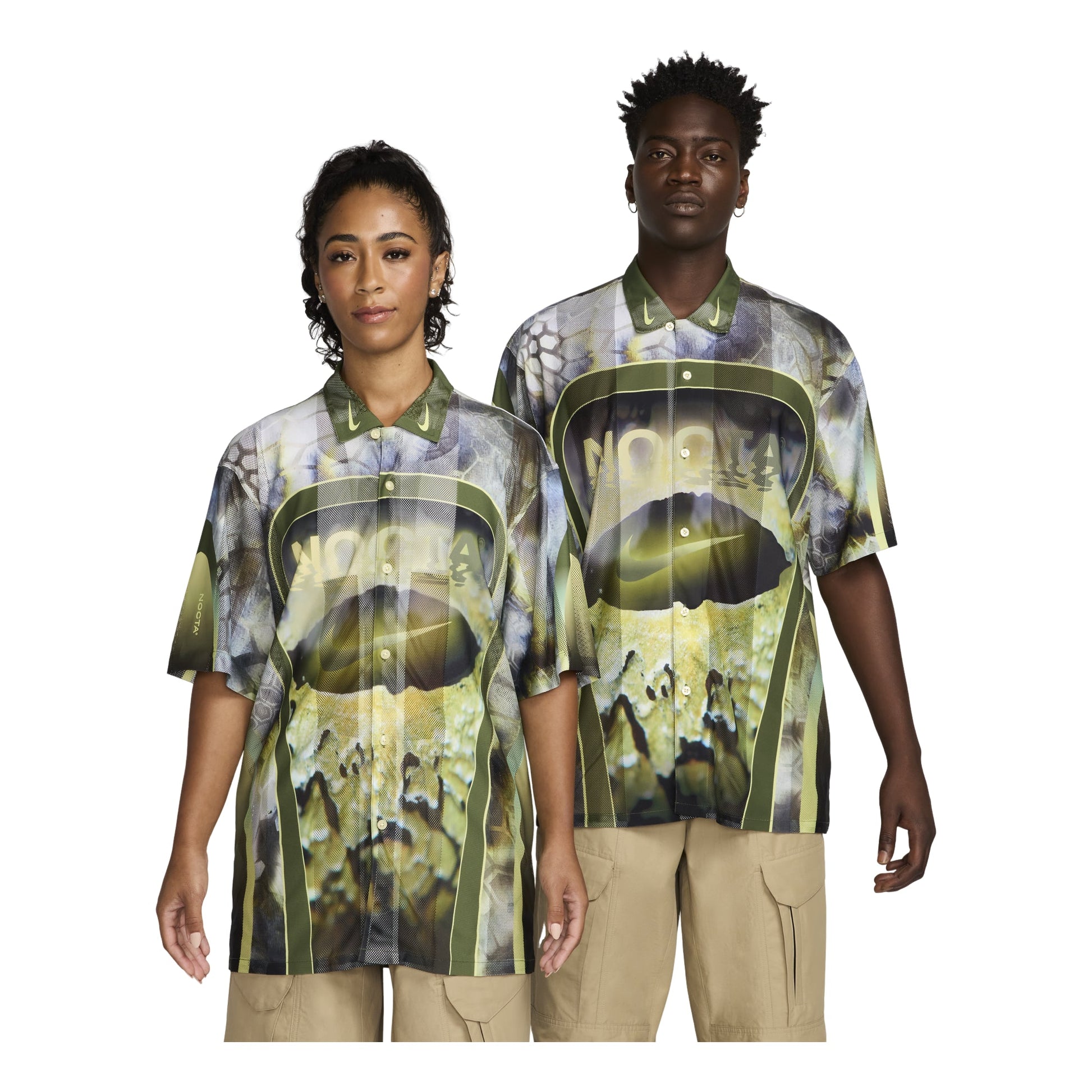 Nike x NOCTA Opal Button-Down Short Sleeve Shirt 'Pilgrim Oil Green' FV1939-378