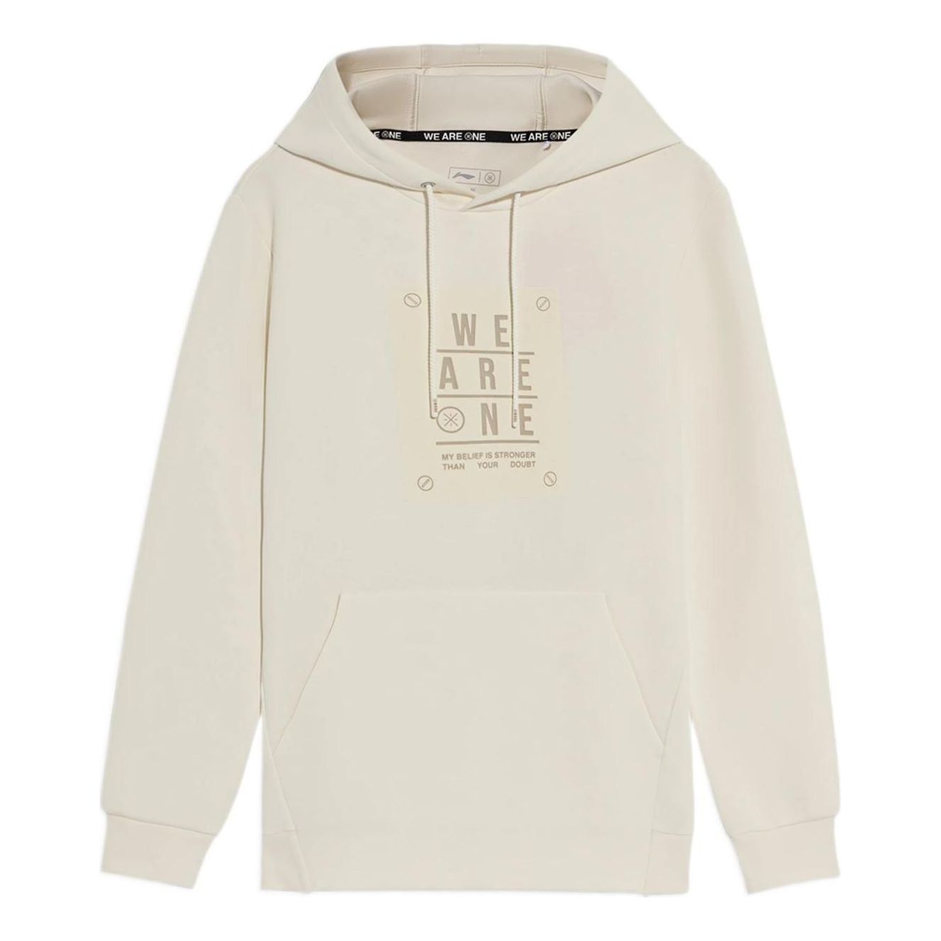 Li-Ning Wade Series Printing Hooded Pullover Long Sleeves Creamy White AWDS193-3