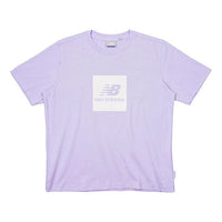 (WMNS) New Balance Chest Logo Printing Sports Short Sleeve Version Purple NEA2E042-DV