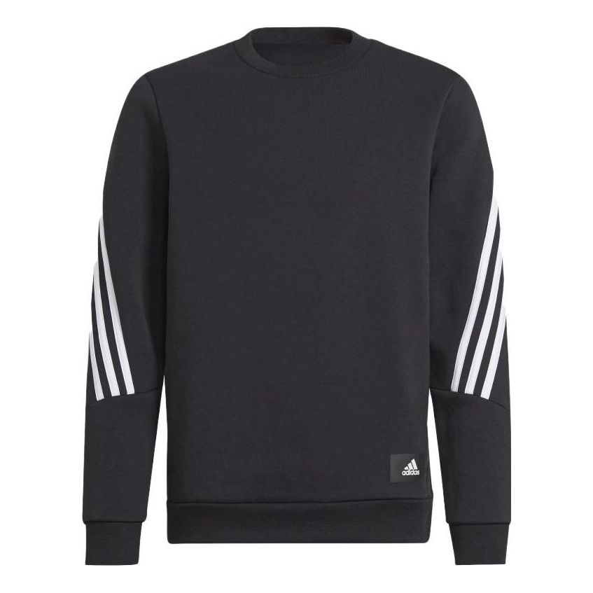 (GS) adidas Future Icons 3-Stripes Crew Sweatshirt 'Black White' GU4321