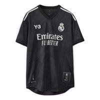 Men's adidas Madrid 120th Anniversary Jersey Solid Color Round Neck Alphabet Printing Short Sleeve Black T-Shirt HI3893