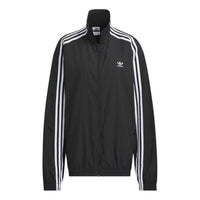 (WMNS) adidas Originals Oversized Track Top Asia Sizing 'Black White' JJ3361