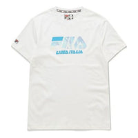 Men's FILA FUSION Colorful Basic Round Neck Short Sleeve White T11M026101F-WT