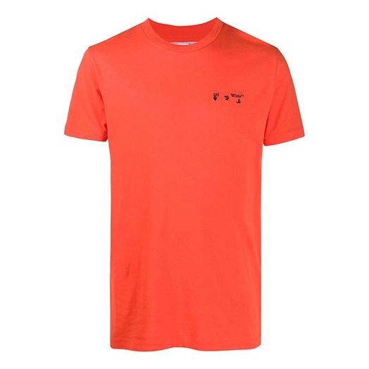 Off-White FW20 Logo Applique Short-sleeve Tee Men's Orange OMAA027E20JER0012010