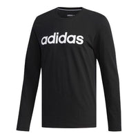 adidas neo M CE LNR LS logo Printing Round Neck Long Sleeves Black EI4723