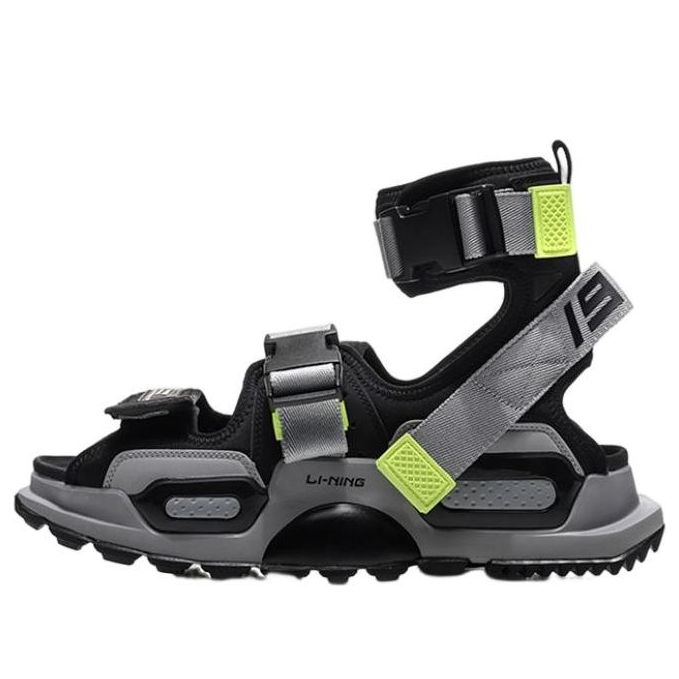 Li-Ning PLATFORM Paris Fashion Week Catwalk Series Gray Green Sandals 'Gray Green' AGBN077-5