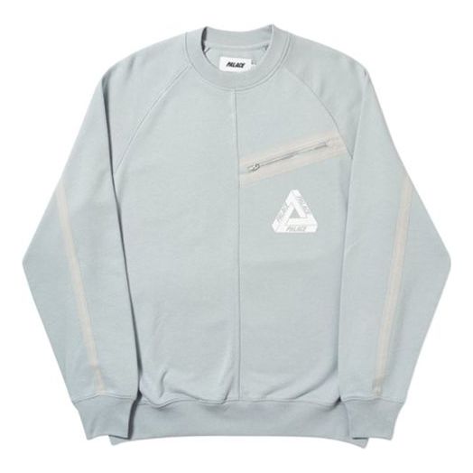 PALACE SS19 Solid Color Casual Round Neck Gray P19SS080