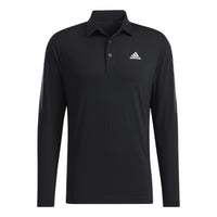 Men's adidas Stripe Buckle Long Sleeves Black Polo Shirt HA3125