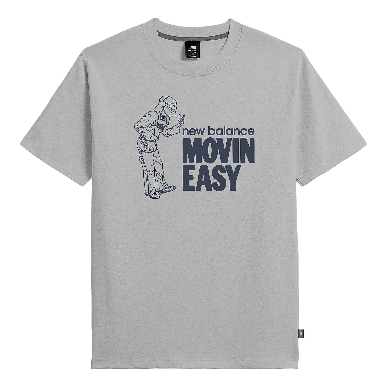New Balance Movin Easy T-Shirt Asia Sizing 'Athletic Grey' MT33903-AG