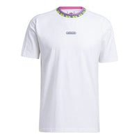 adidas originals Multi-Color ribbed Round Neck Pullover Sports Short Sleeve White GN5625