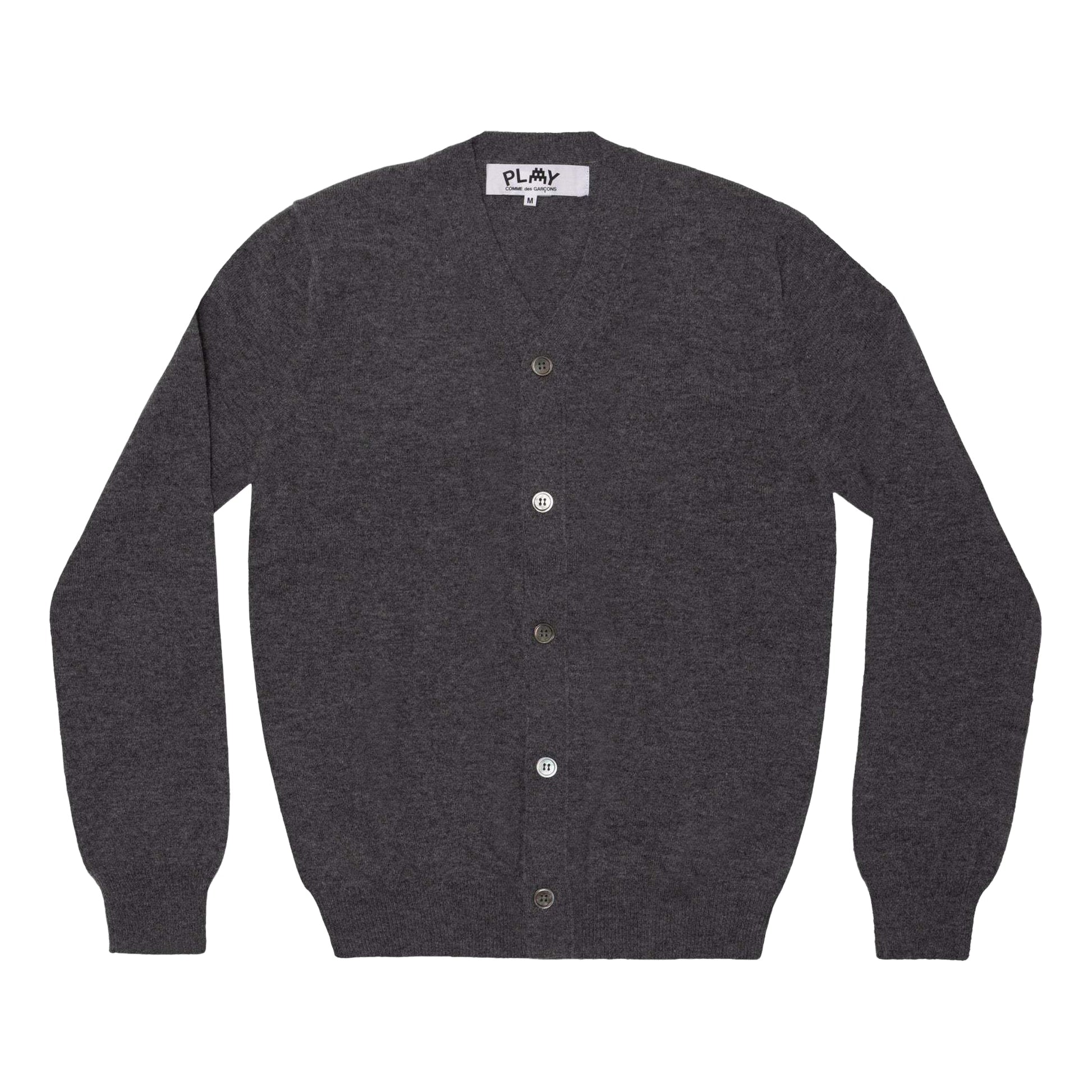 COMME des GARCONS PLAY FW25 x Invader Double Pixel Heart Cardigan 'Gray' AZ-N088-051-3