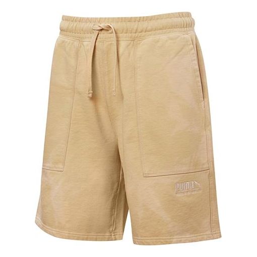 PUMA Solid Color Drawstring Casual Shorts Pebble Pattern 598524-69