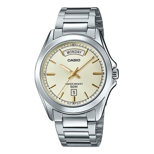 CASIO Stainless Steel Strap Mens Silver Analog MTP-1370D-9A