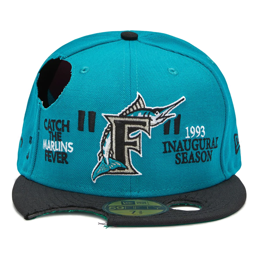 Men's Off-White Mlb New Era Crossover Fashion Hole Embroidered Logo Blue Cap CAP-17585457