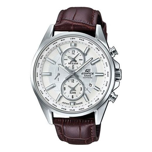 Men's ( Business ) CASIO EDIFICE Series Rose Gold White Strap Casual Watch Mens Brown Analog EFB-302JL-7A