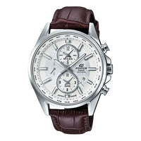 Men's ( Business ) CASIO EDIFICE Series Rose Gold White Strap Casual Watch Mens Brown Analog EFB-302JL-7A