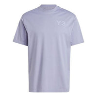 Men's Y-3 SS21 Cotton Round Neck Short Sleeve Lavender T-Shirt GV4115