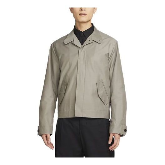 Men's Nike Solid Color Straight Casual Lapel Jacket Gray DN4094-012