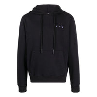 Men's Off-White SS22 Solid Color Logo Printing Hooded Long Sleeves Black OMBB034G20FLE0121045