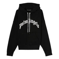 Palm Angels Curved Logo Hoodie 'Black White' PMBB058C99FLE0031001