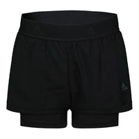 (WMNS) adidas 2in1 Short W Woven Sports Shorts Black CD6413