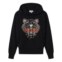 (WMNS) KENZO Tiger Head Embroidered Cotton Hoodie Black FA62SW8714XA-99B