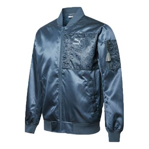 PUMA Paisley Logo cashew aviator Jacket Blue 534971-64