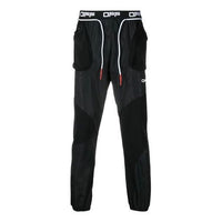 Off-White Logo Arrow Printing Drawstring Sports Long Pants Slim Fit Version Black OMVG011V21FAB0011001