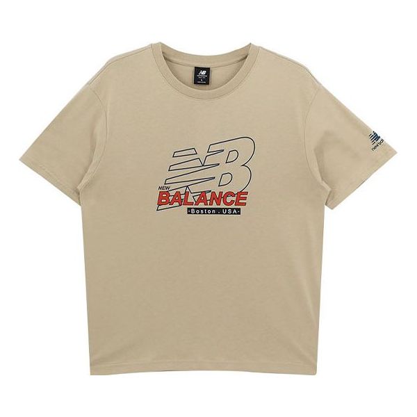 New Balance Men's New Balance Athleisure Casual Sports Round Neck Short Sleeve Khaki AMT13371-BEI
