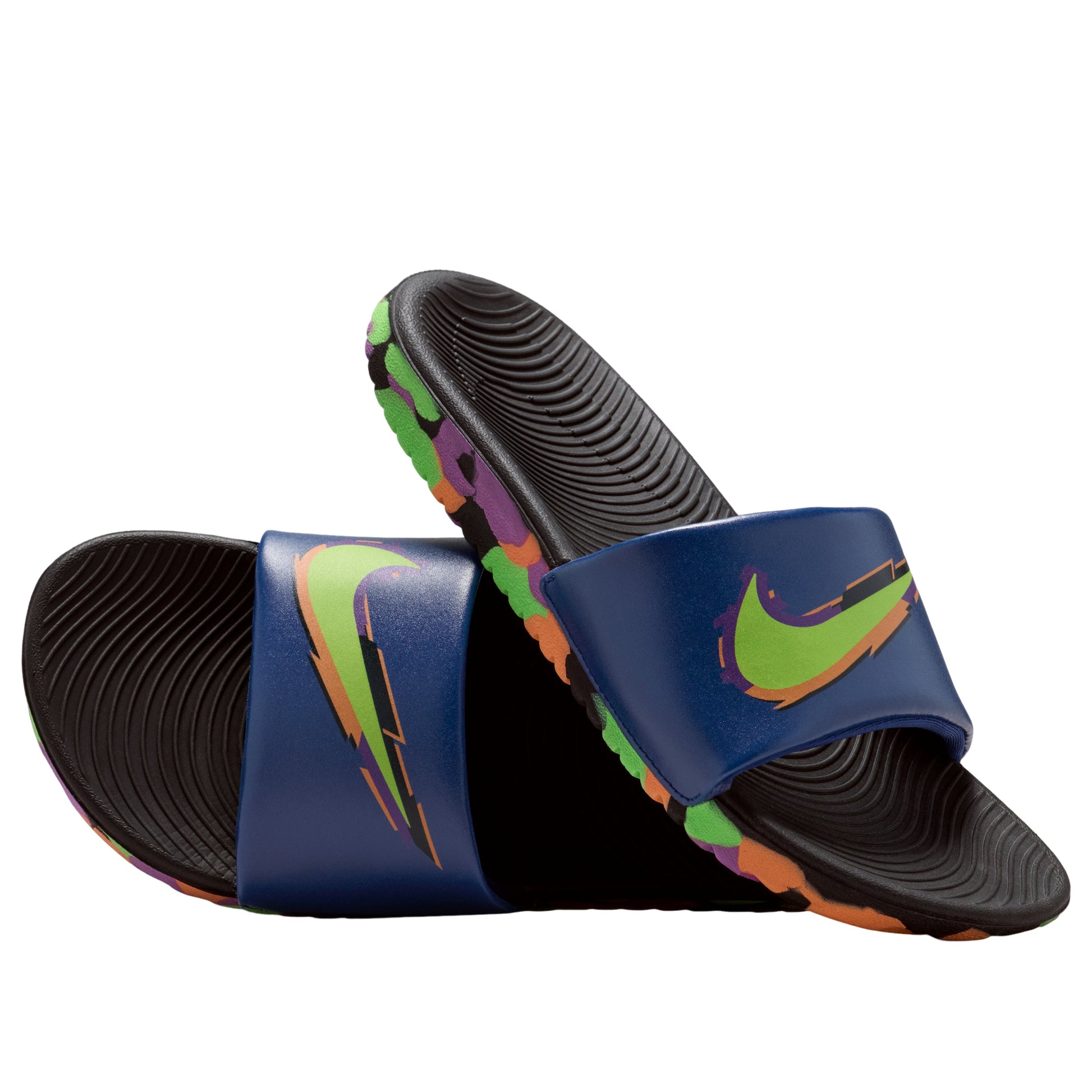 (GS) Nike Kawa Slide SE 'Black Blue Void Green Strike' IM5714-001