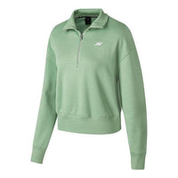 (WMNS) Skechers Logo Printed Crew Sweater 'Green' P423W139-01DP