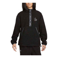 Nike Sportswear Snap Button Pullover Fleece Sweater 'Black' DQ4194-097