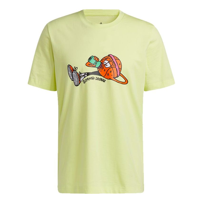 adidas Lil Stripe Gato Basketball Funny Cartoon Printing Sports Short Sleeve Yellow HB5484