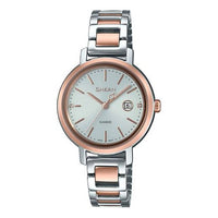 CASIO Sheen Series Solar Powered Silver/Rose-Gold Pink Analog SHS-4525SPG-7A