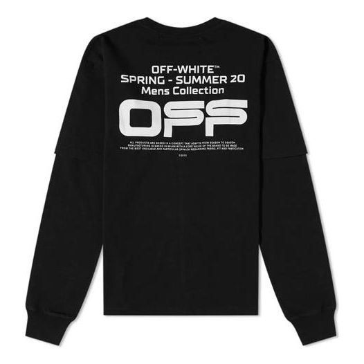 Off-White Long Sleeve Wavy Line Logo Double Sleeve OMAB022R201850041001
