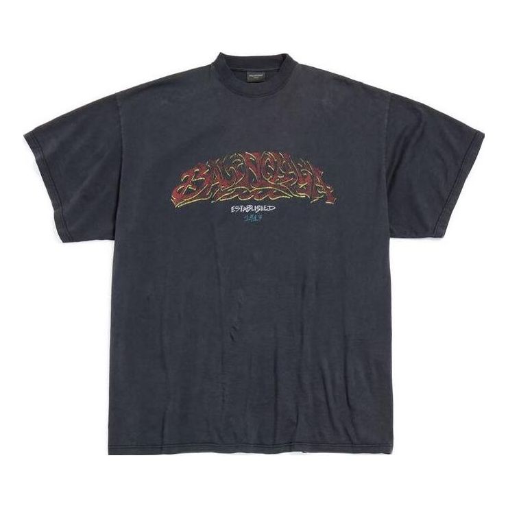 Balenciaga Offshore T-shirt Oversized 'Black Faded' 739028TPVM81568
