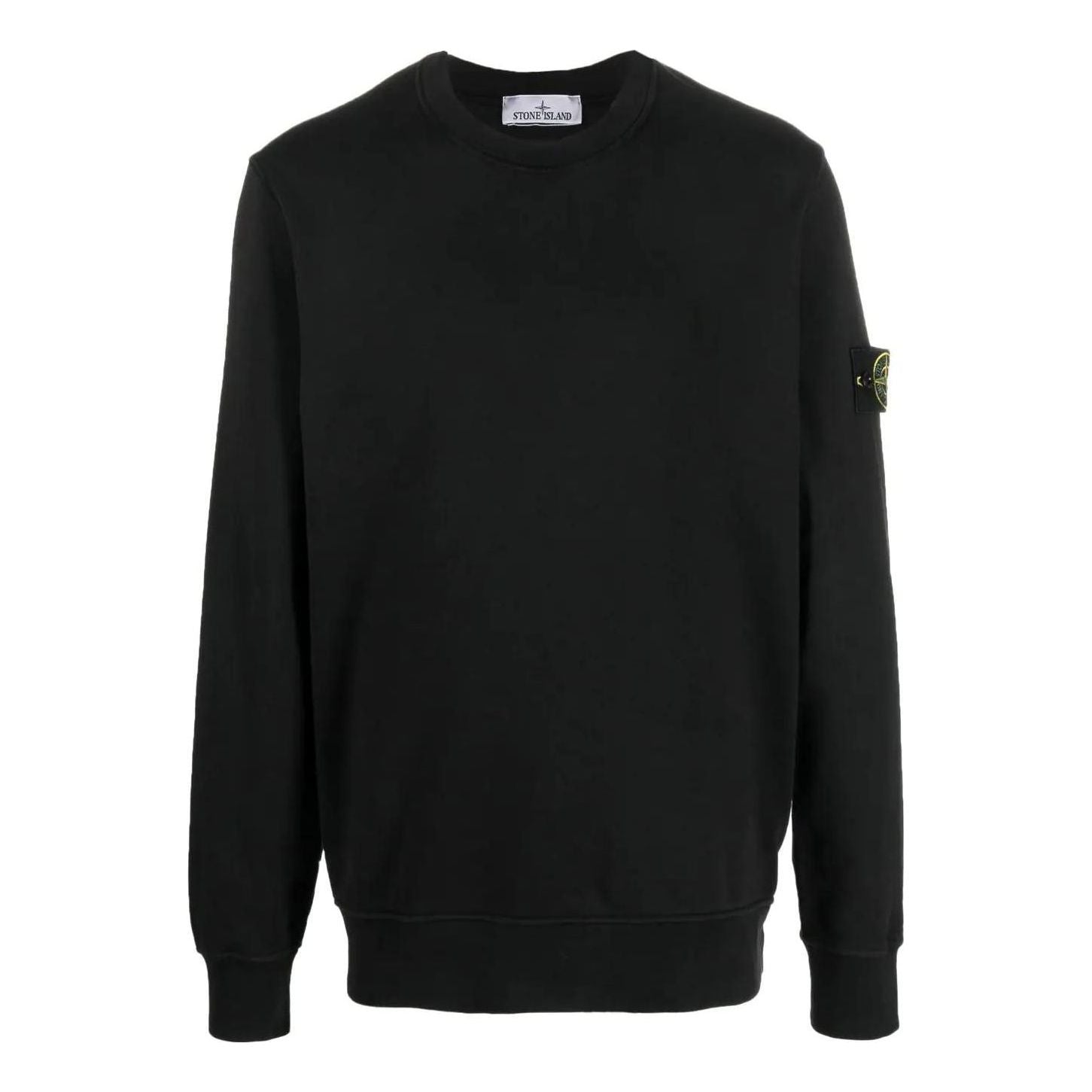 STONE ISLAND Logo Patch Crewneck Sweatshirt 'Black' 101563051-A0029